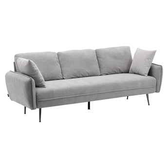 219cm Wide Linen Upholstered 3-Seater Sofa with 2 Toss Pillows