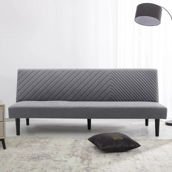 Grey Linen Upholstered 3 Seater Sofa Bed