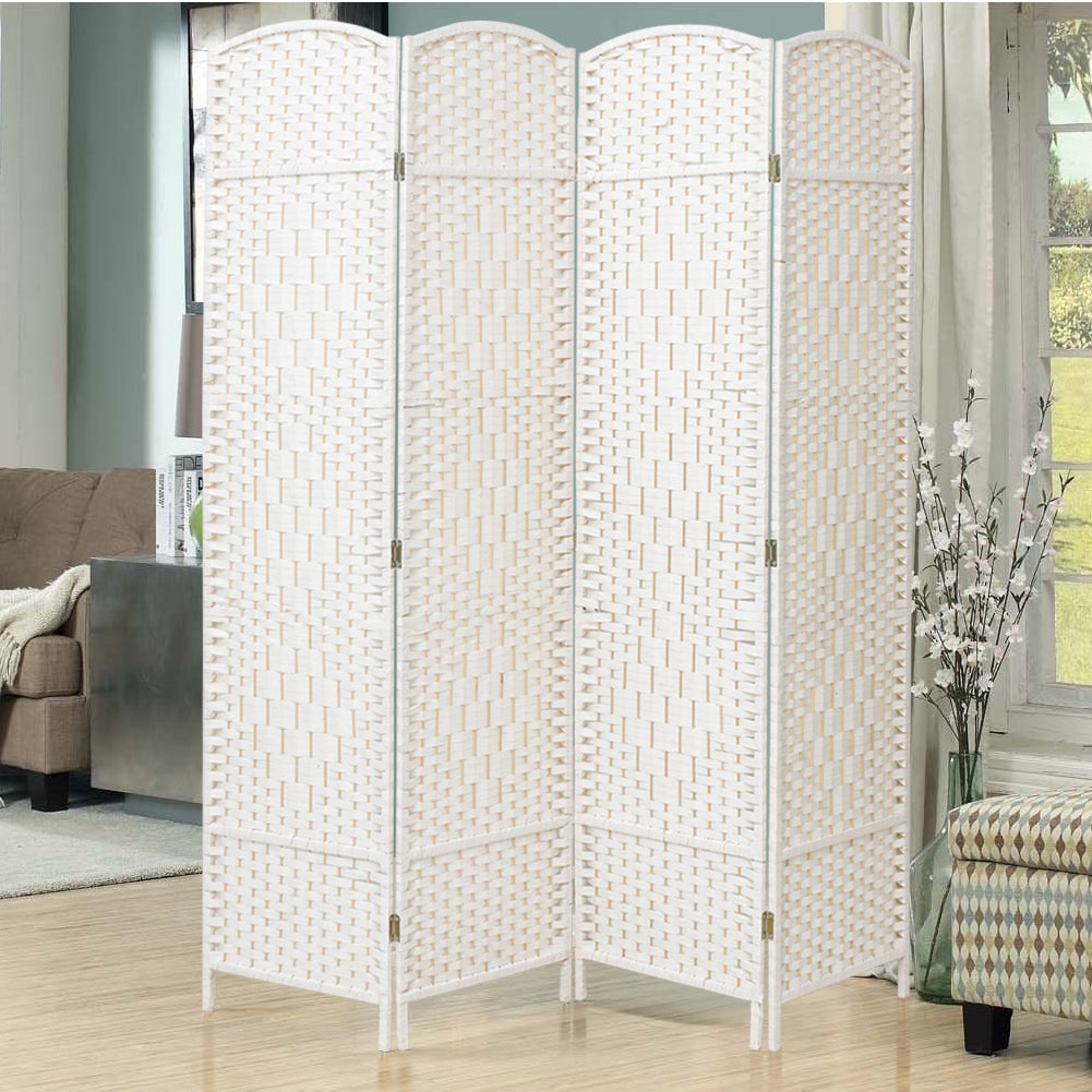 4 6 Panels Foldable Rattan Woven Room Divider
