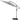 Light grey cantilever parasol with curved arm and dark weighted base