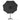 Closed black cantilever parasol with cross base and umbrella ribs visible