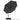 Black cantilever parasol canopy with ribs and central hub, closed umbrella