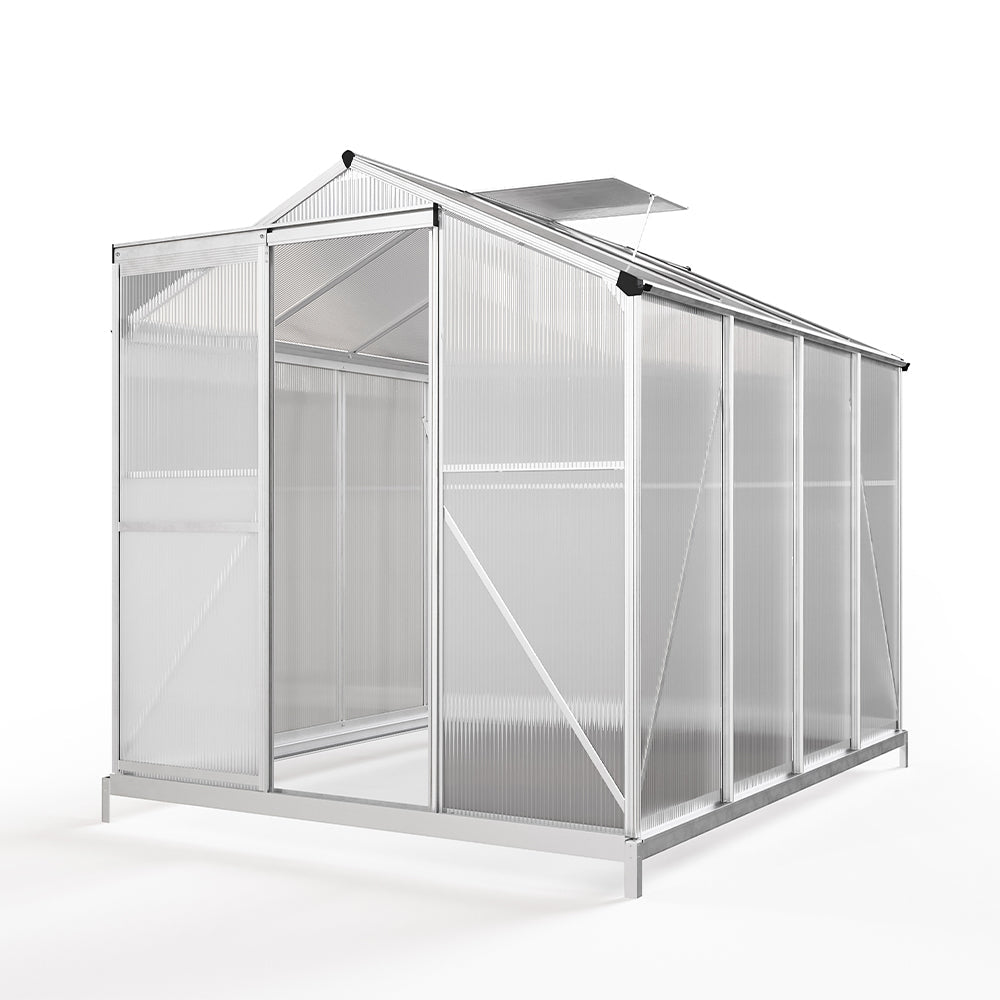 White Framed Garden Hobby Greenhouse with Vent Garden Storages & Greenhouses Garden Sanctuary 