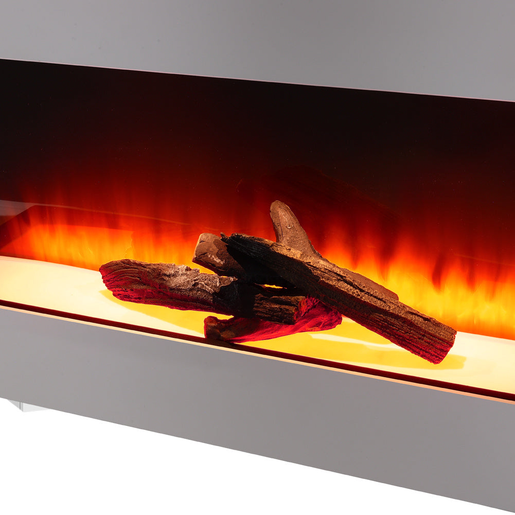 C-Frame Freestanding Electric Fireplace with Adjustable Flame Brightness
