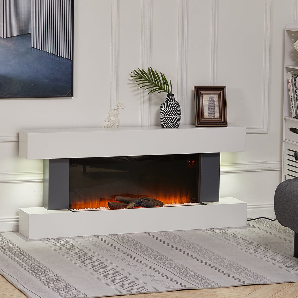 Contemporary Wall Mounted/Freestanding Fireplace Mantel for Living Room