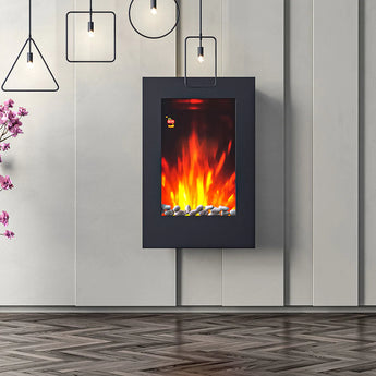 Modern Vertical Wall Mount Electric Fireplace with Remote Control 1000 / 2000W