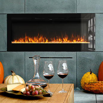 70 Inch Insert/Wall Mounted Electric Fireplace with 9 Colours and 5 Brightness Settings