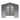 Charcoal metal garden tools shed front view with louvered side panels and double doors open