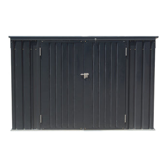 190CM Wide Steel Lockable Garden Bike Shed Bicycle Storage Shed with Hinged Lid