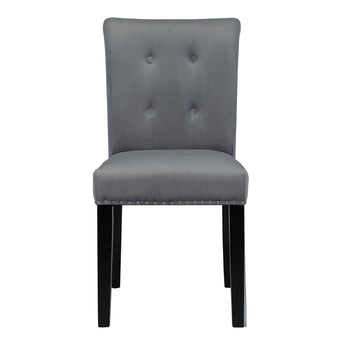 Tufted Velvet Padded Dining Chair with Metal Back Knocker