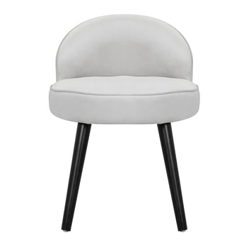 Velvet Upholstered Dressing Stool with Wooden Legs