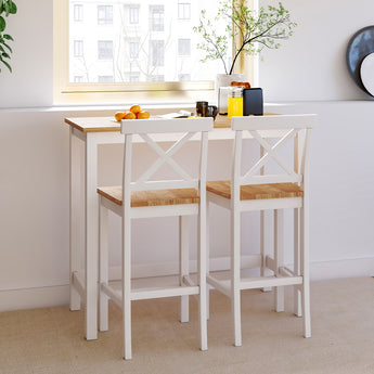 Rustic Natural Wood Dining Table and Chairs Metal Framed Dining Sets