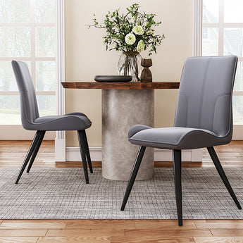 Set of two dining chairs with soft velvet upholstery