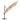 Khaki square cantilever parasol folded, beige cover over black frame