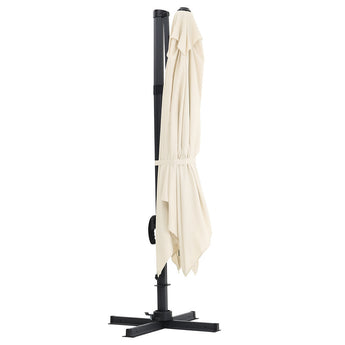 Beige 3 x 3 m Square Cantilever Parasol Outdoor Hanging Umbrella for Garden and Patio Parasols   