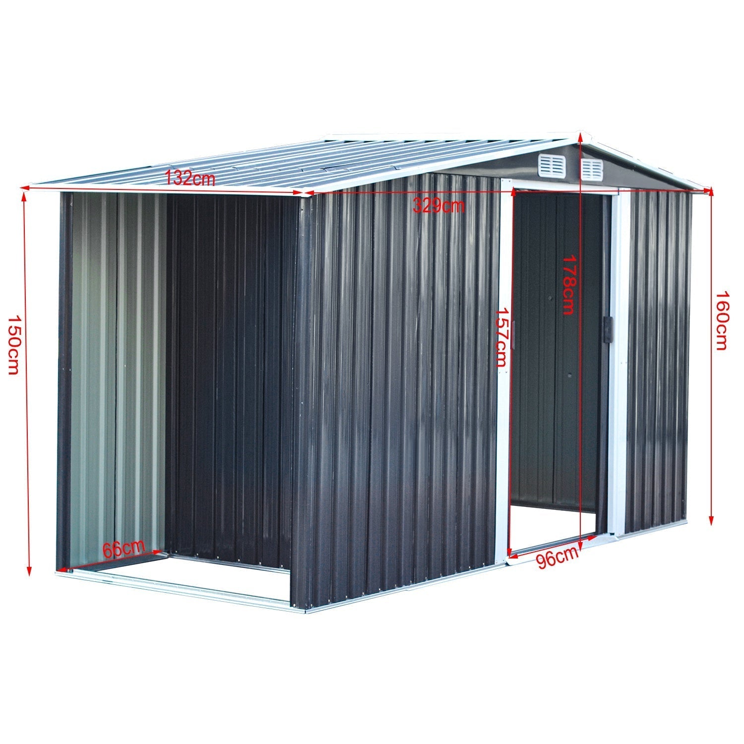 Steel Garden Storage Shed Gable Roof Top Firewood Storage